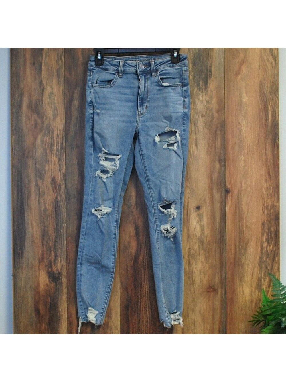 American Eagle Next Level Stretch Super High Rise Destroyed Jegging 6
